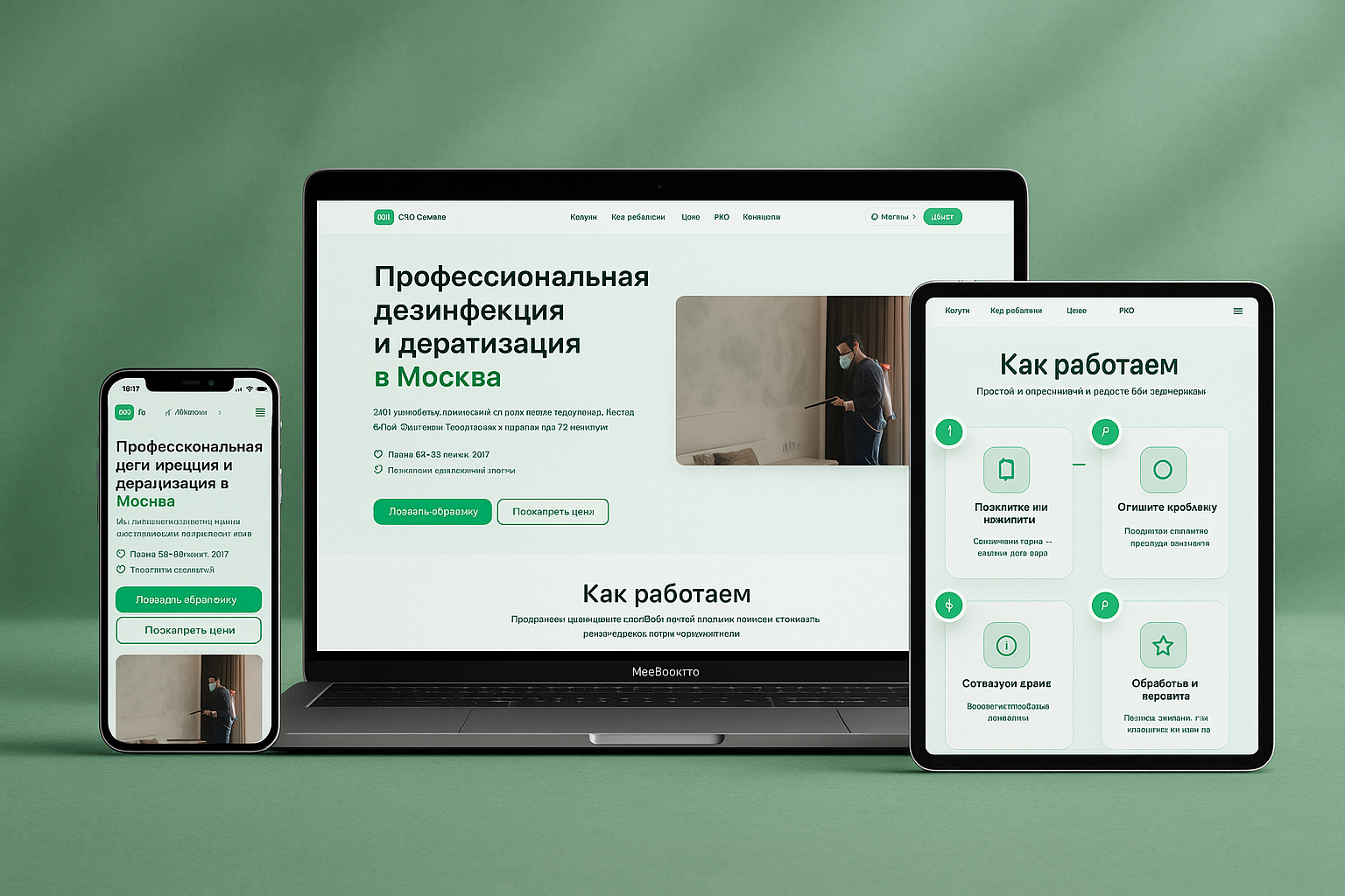 Лендинг для сервиса дезинфекции